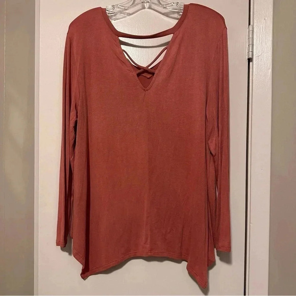 NWT Entro long sleeve vneck top blush size M - Picture 3 of 7